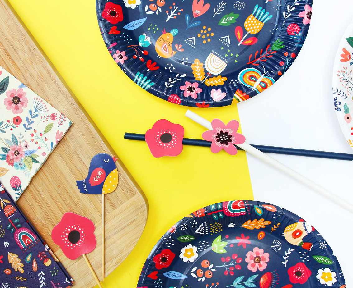Paper plates Summer collection - Have fun (dark), 18 cm/ 6 pcs. EOL